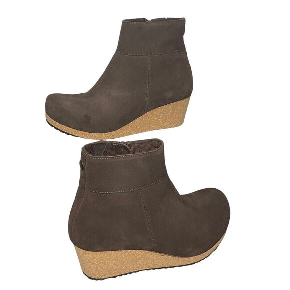 Papillio Birkenstock Ebba Suede Leather Wedge Ankle Boots Roast US 10 ER 41 NEW - Picture 7 of 12